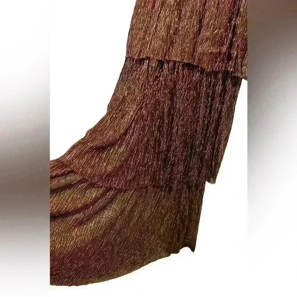 Sabina Musayev Carry Tiered Metallic Midi-Dress in Bronze - Picture 9 of 15